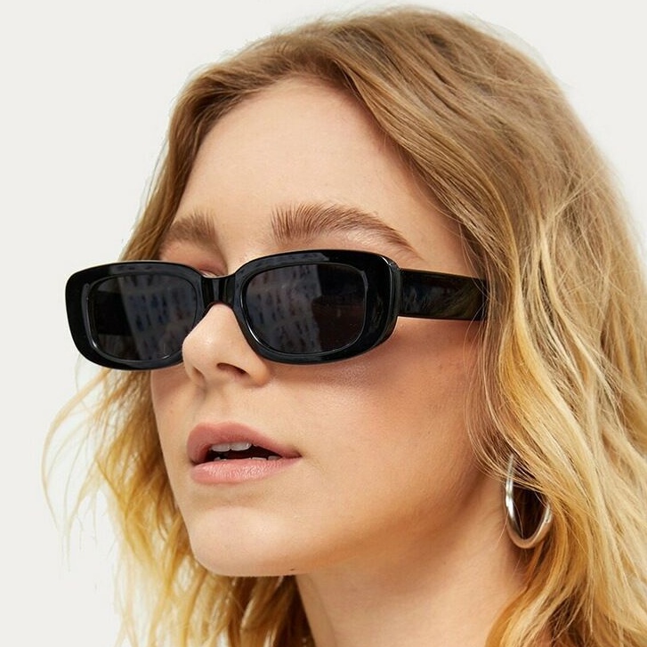 Vintage Oval Shades Women Brand Designer Small Frame Sun Retro Black Glasses Aesthetic Shades