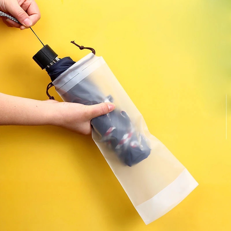 Umbrella Drawstring Storage Bag / Travel Translucent Waterproof Storage Pouch / Reusable Bundle Mouth Umbrella Cover Organizer