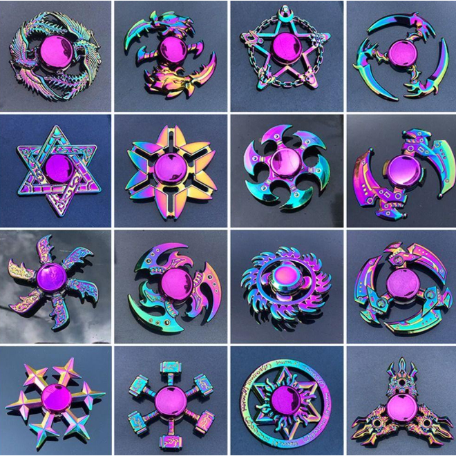 Finger Spinner Office Anxiety Relief Stress Fidget Gyro Flower / Tower / Spider Metal Spinner