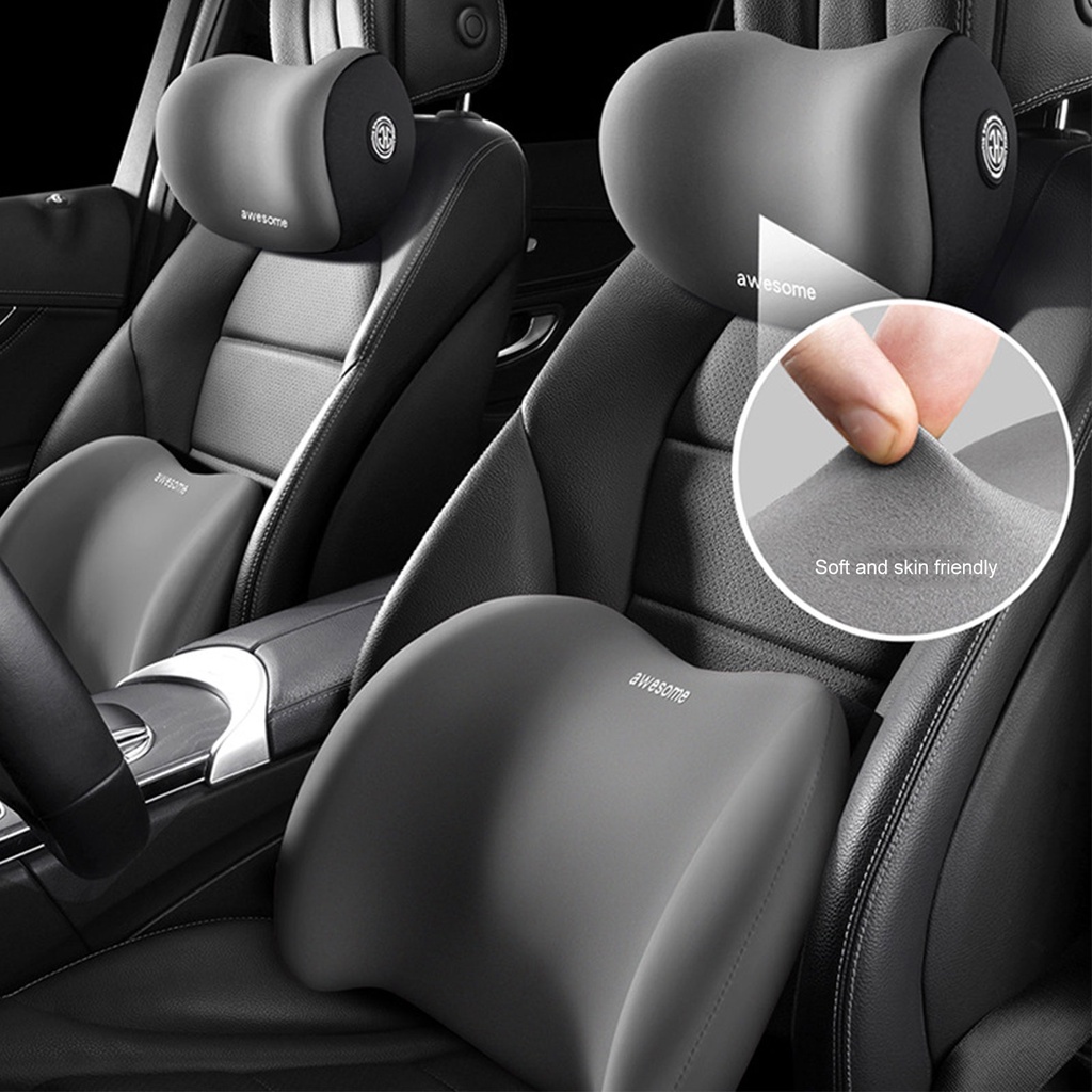 Car Headrest Neck Pillow Support Memory Cotton Car Seat Lumbar Support Soft Neck Rest Protector Waist Cushion For Car  Pillow
