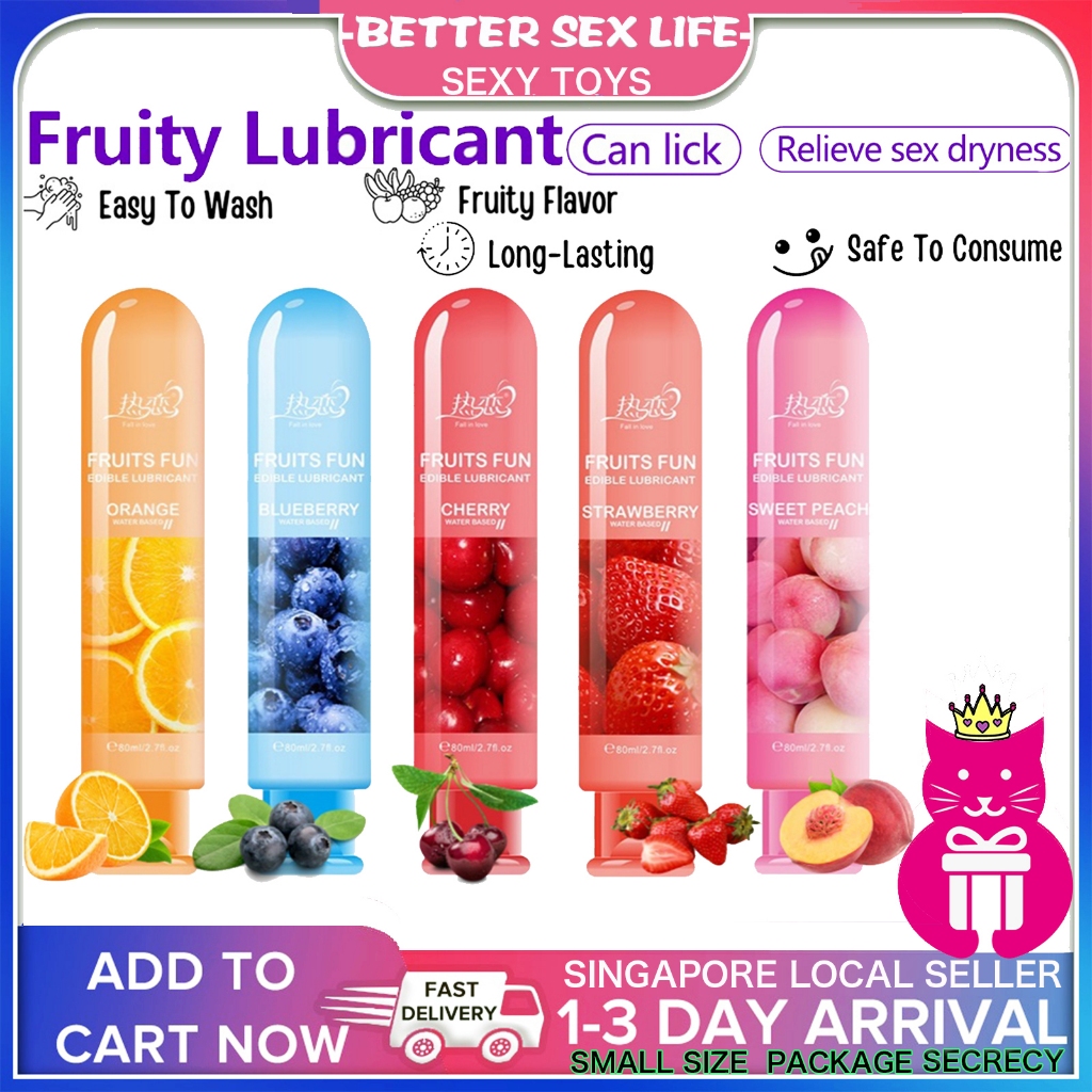 【SG SELLE】Lube Sex Lusuries Lubricant Fruit Flavor 80ml Oral Lubricant Fruit Flavour Personal Water-base Gel Massage Oil