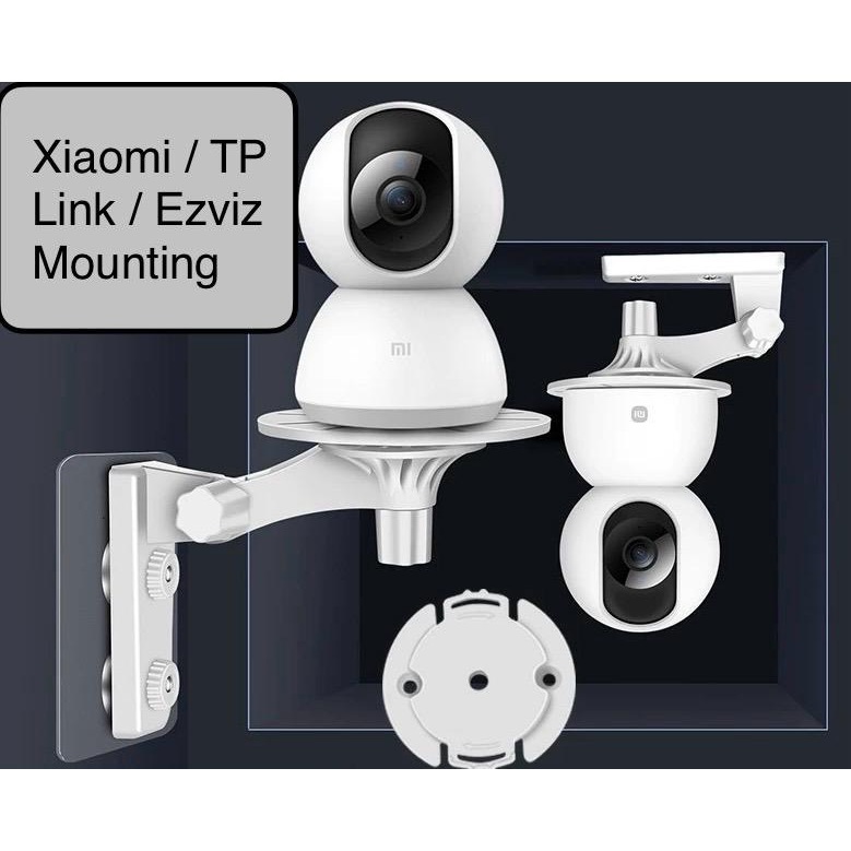 (SG) Xiaomi/Tp-link wall mount without drilling Camera Stand Free-Punch Double-sided tape only wall mount